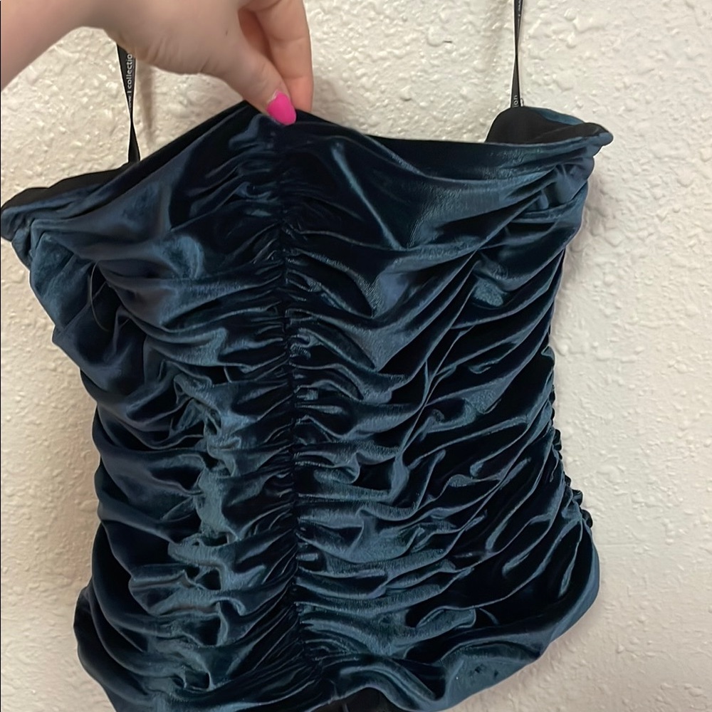 Club Wear Velvet Top in Deep Teal